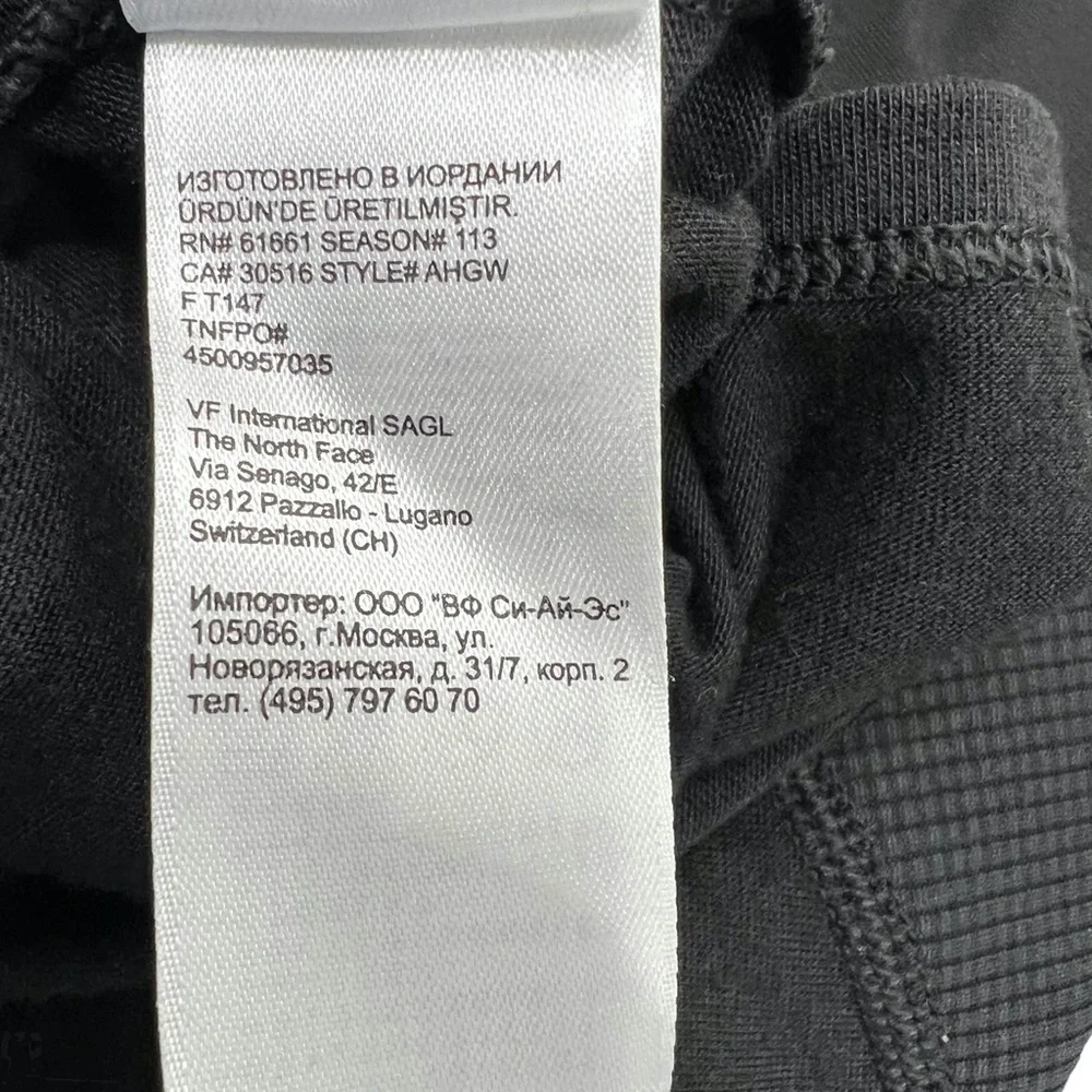 THE NORTH FACE BLACK VAPOR WICK LONG SLEEVE SHIRT WITH WAFFLE INSERTS UNDER ARMS
